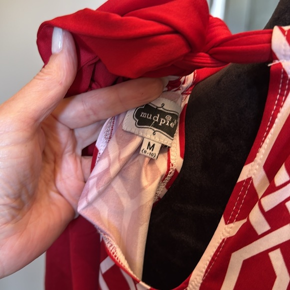 Mud Pie Burgundy Jigsaw Dress Size Medium - Picture 7 of 9